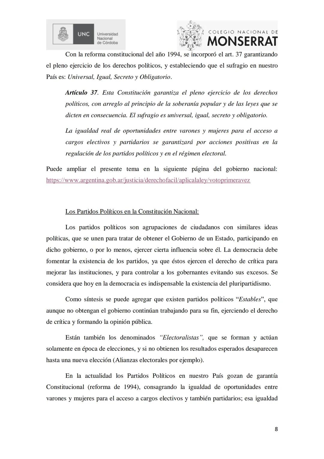UNC Universidad
Nacional
de Córdoba
COLEGIO NACIONAL DE
MONSERRAT
TEMA 1
I. DEMOCRACIA: Concepto. Formas. Instituciones mixtas. Ciudadaní