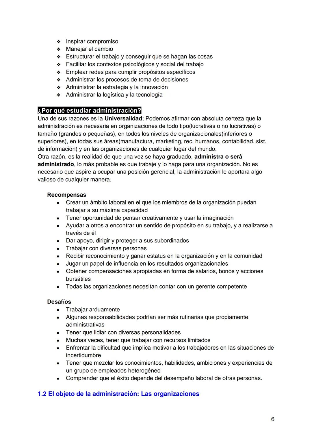 # Unidad 1
1.1 Administración y administradores
¿Por qué son importantes los gerentes?
Algunas de las razones son las siguientes;
> Las
