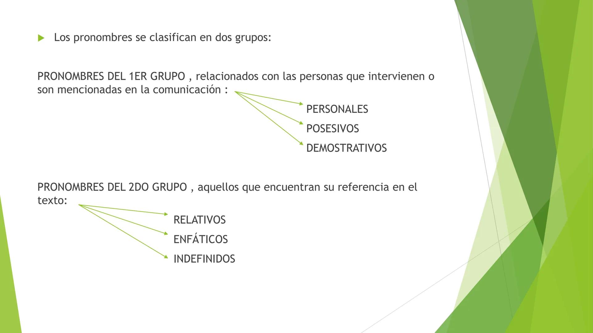 # PRONOMBRES Los pronombres son palabras cuyo
significado es ocasional y referencial.
Ocasional: ya que su contenido varía según la
situaci