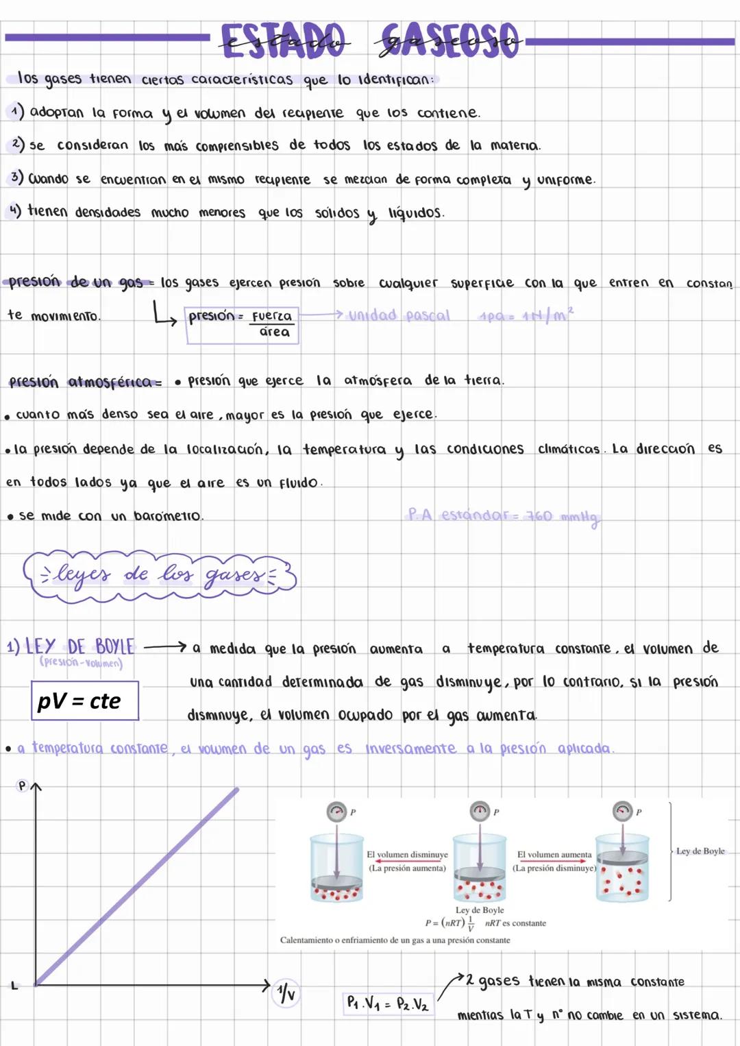 # ESTADO GASEOSO
1.Los gases tienen ciertas características que lo identifican:
1) adoptan la forma y el volumen del recipiente que los con