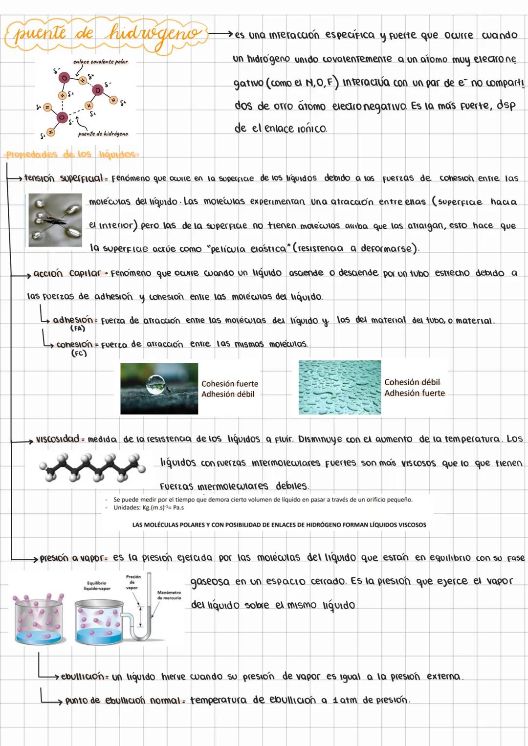 --- OCR Start ---
estado eiquido y sólido
• la diferencia de estos 2 estados con el gaseoso es la distancia entre las moléculas.
Cliquidos
l