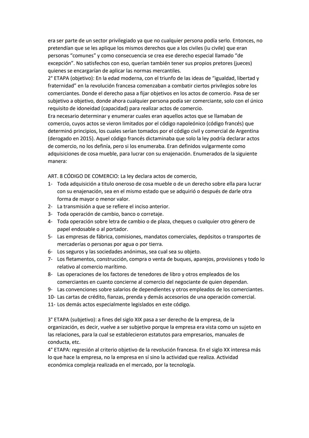 # UNIDAD N°1: ANTECEDENTES Y EVOLUCIÓN DEL DERECHO COMERCIAL - LA UNIFICACIÓN
DEL CÓDIGO CIVIL Y COMERCIAL DE LA NACIÓN - LA EMPRESA.
CONCE