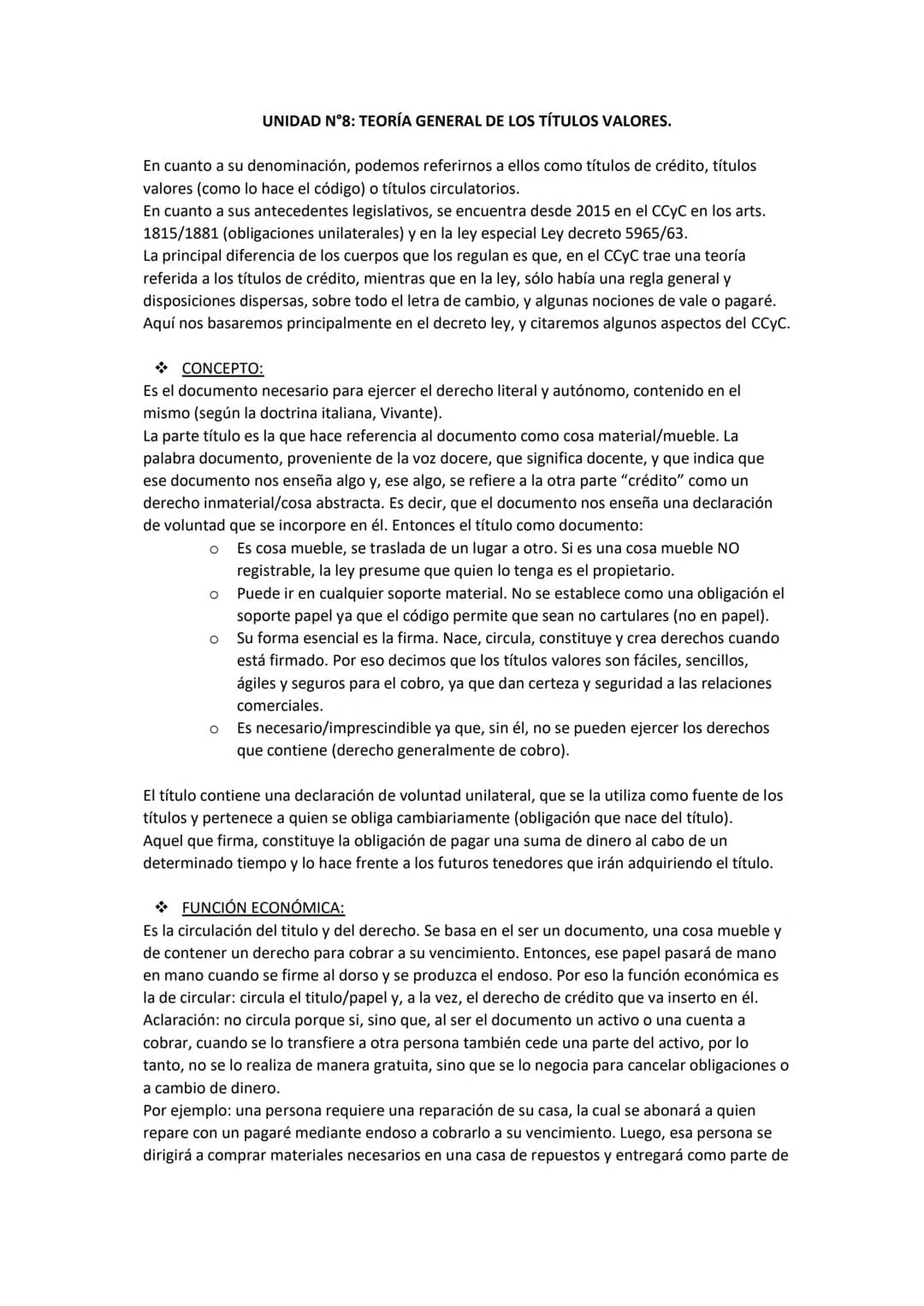 # UNIDAD N°1: ANTECEDENTES Y EVOLUCIÓN DEL DERECHO COMERCIAL - LA UNIFICACIÓN
DEL CÓDIGO CIVIL Y COMERCIAL DE LA NACIÓN - LA EMPRESA.
CONCE
