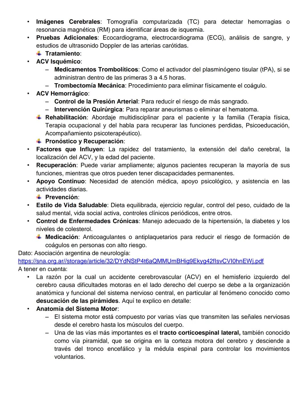 --- OCR Start ---
SUPER RESUMEN DE ACV Y EPILEPSIA.
• ACV
+ Definición: Un Accidente Cerebro Vascular consiste en la interrupción parcial de