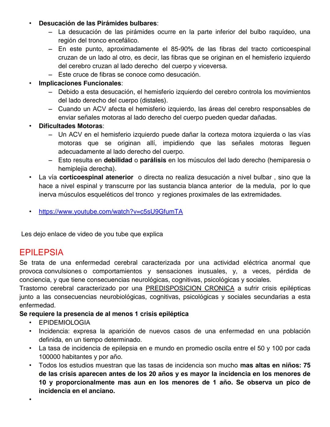 --- OCR Start ---
SUPER RESUMEN DE ACV Y EPILEPSIA.
• ACV
+ Definición: Un Accidente Cerebro Vascular consiste en la interrupción parcial de