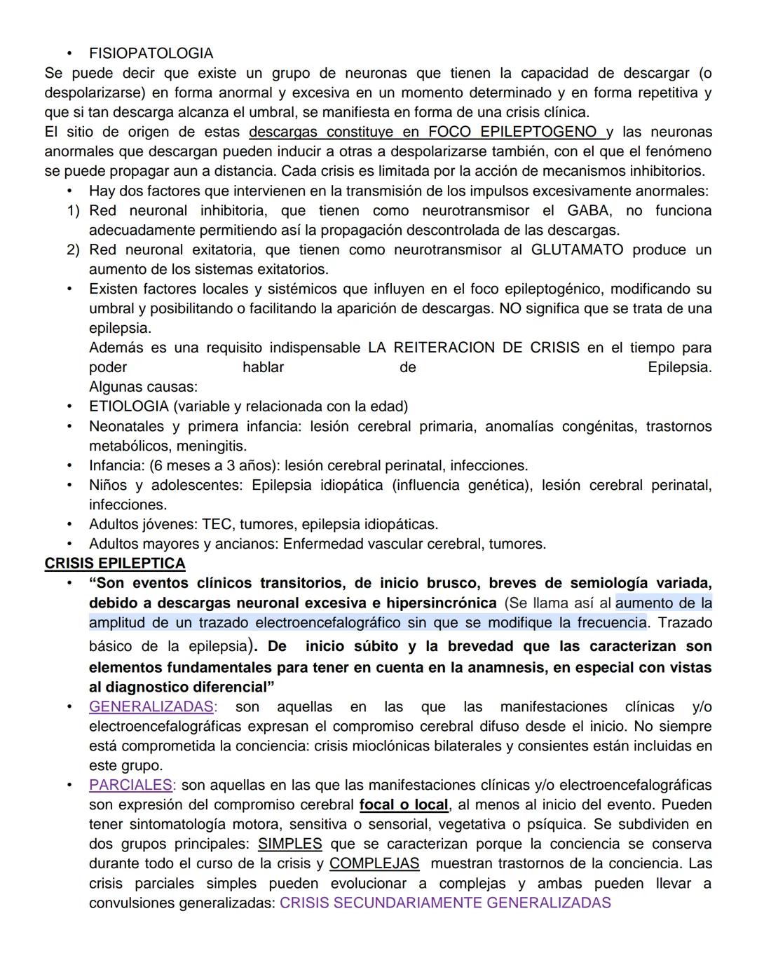 --- OCR Start ---
SUPER RESUMEN DE ACV Y EPILEPSIA.
• ACV
+ Definición: Un Accidente Cerebro Vascular consiste en la interrupción parcial de