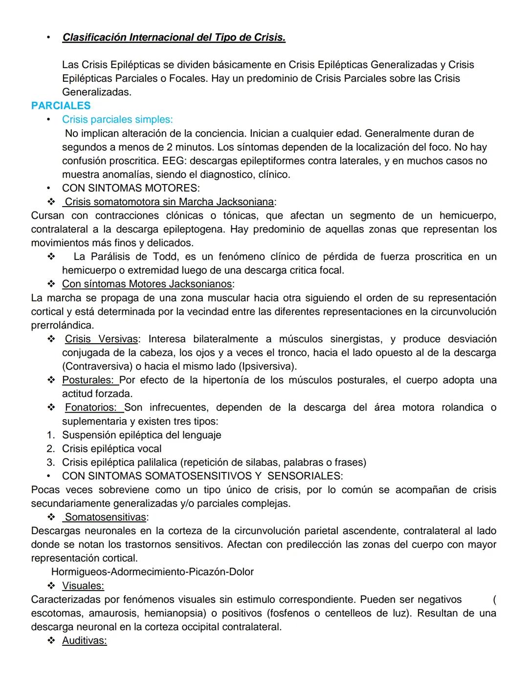 --- OCR Start ---
SUPER RESUMEN DE ACV Y EPILEPSIA.
• ACV
+ Definición: Un Accidente Cerebro Vascular consiste en la interrupción parcial de