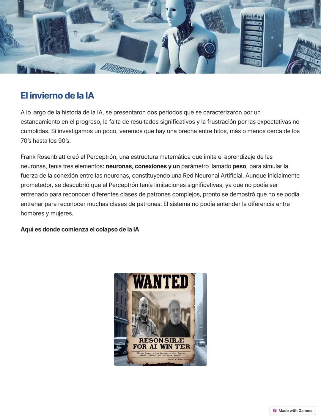 # Historia de la IA
Desde Turing a la Actualidad
"El éxito en la creación de IA sería el mayor evento en la historia humana. Desafortunada
