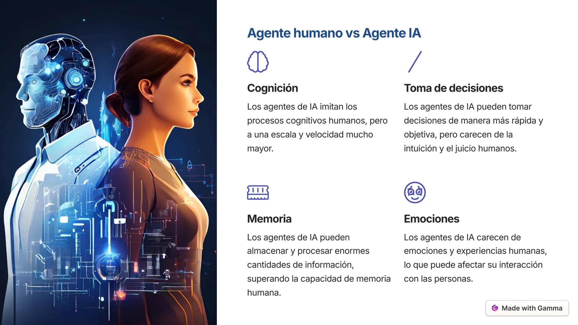 Inteligencia Artificial
Made with Gamma --- OCR Start ---
Conceptos relacionados con la IA
Inteligencia Artificial
La IA es la capacidad de