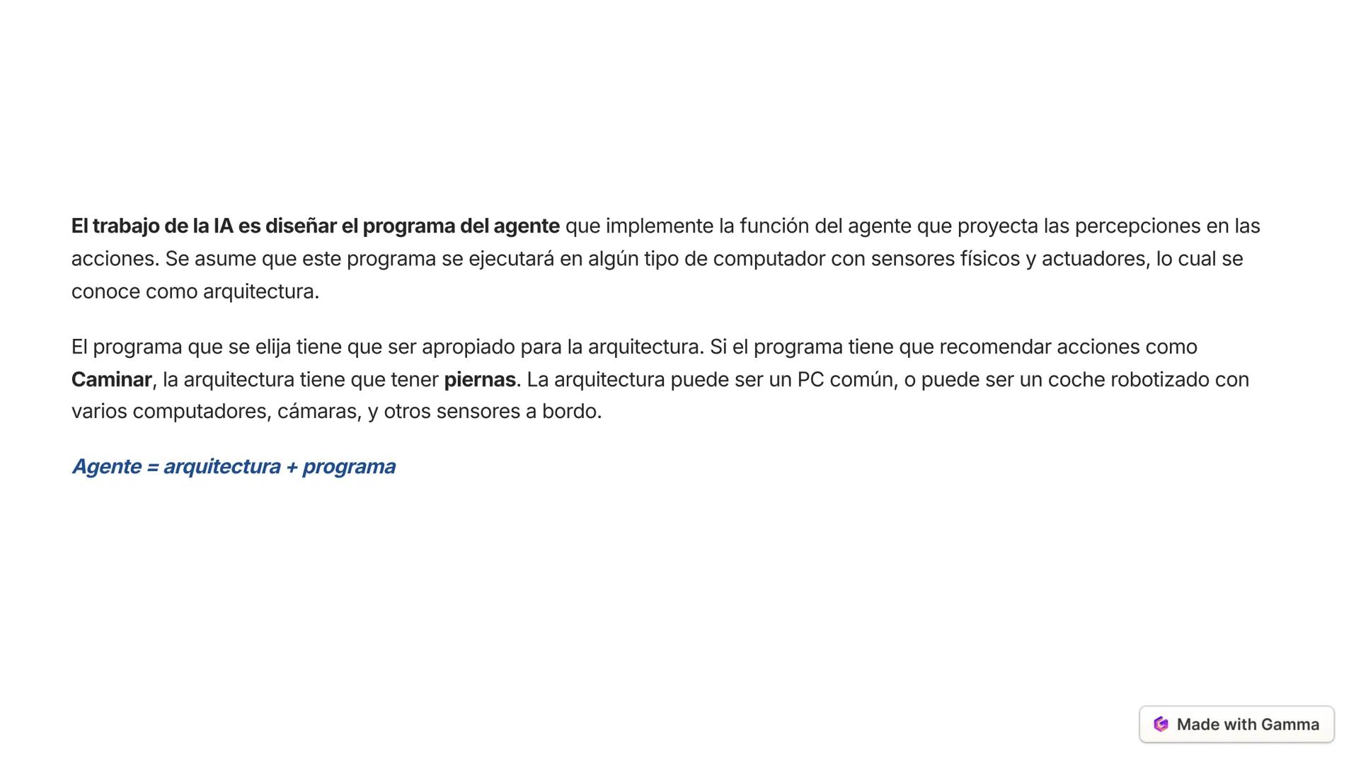 Inteligencia Artificial
Made with Gamma --- OCR Start ---
Conceptos relacionados con la IA
Inteligencia Artificial
La IA es la capacidad de