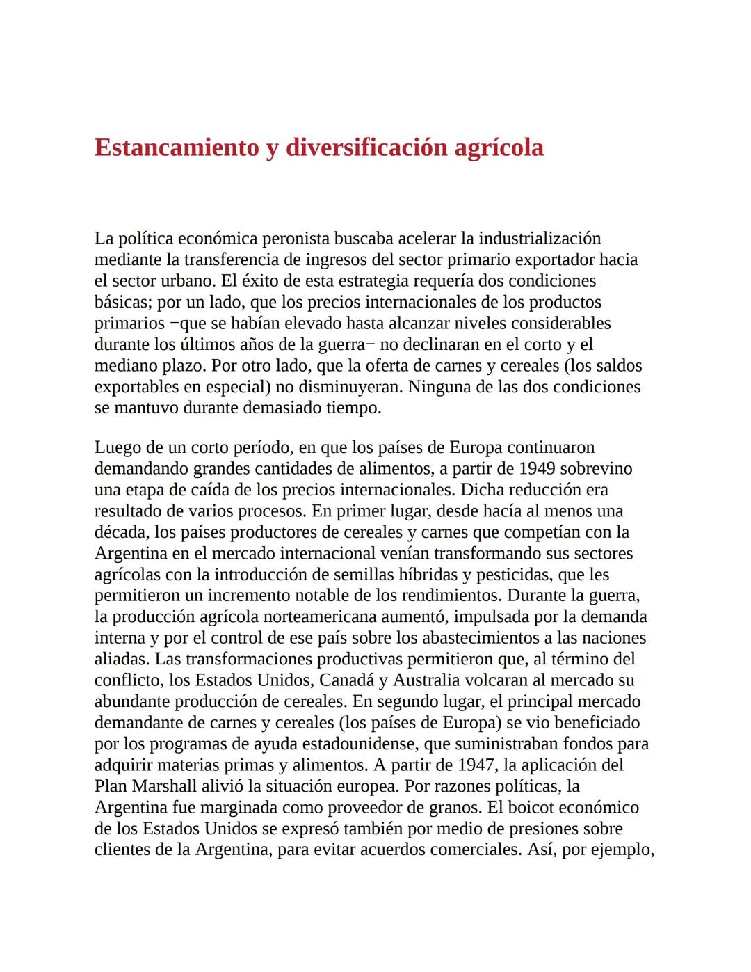 3. La economía del primer peronismo (1946-1955)
La década peronista fue -y aún es- un período clave para explicar el
desenvolvimiento de la