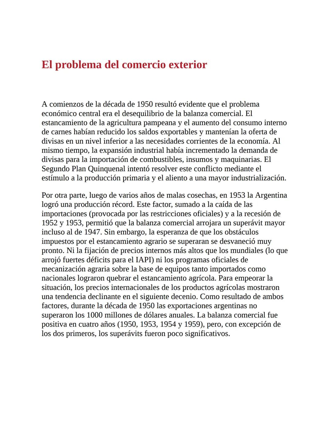 3. La economía del primer peronismo (1946-1955)
La década peronista fue -y aún es- un período clave para explicar el
desenvolvimiento de la