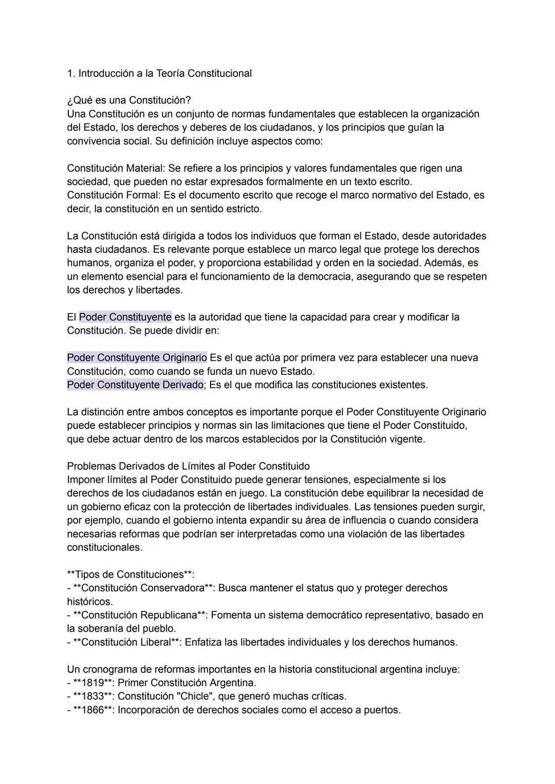 # 1. Introducción a la Teoría Constitucional
¿Qué es una Constitución?
Una Constitución es un conjunto de normas fundamentales que establec