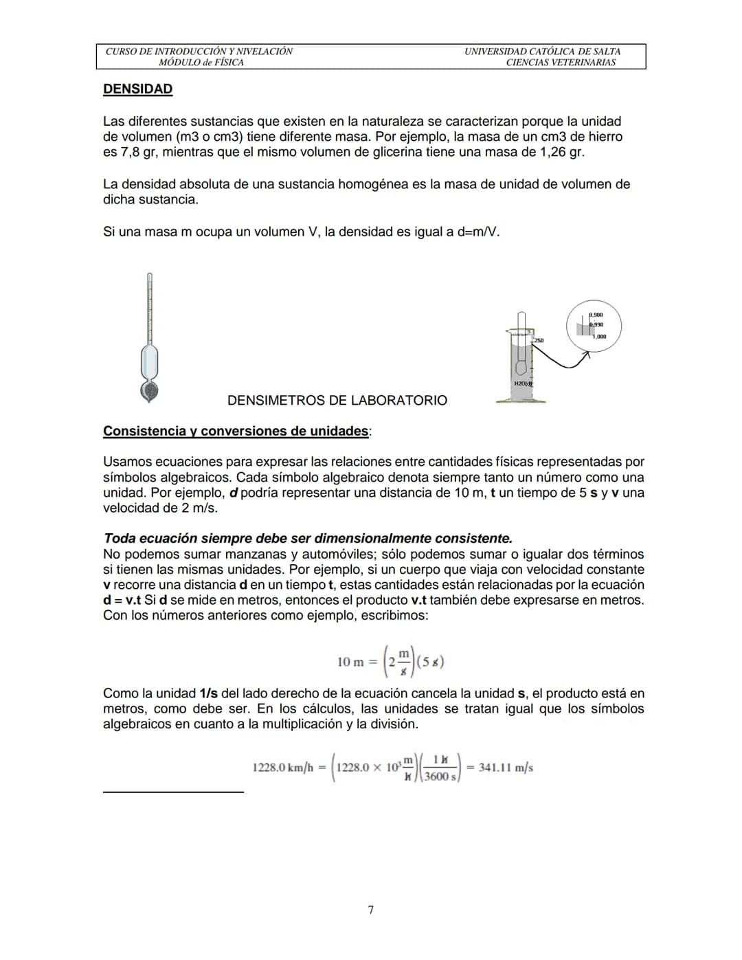 Carrera de Médico Veterinario
Facultad de Ciencias Agrarias y Veterinarias
Universidad Católica de Salta
# GUÍA MÓDULO DE FÍSICA
## Curso d
