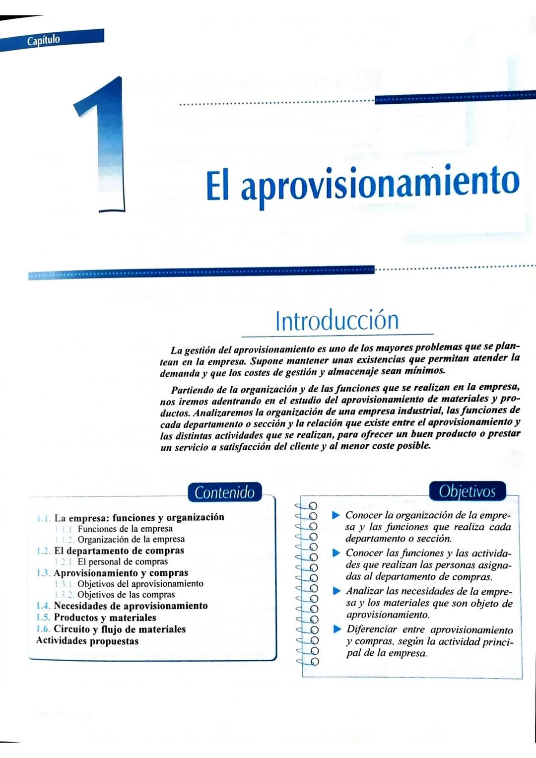 # Capítulo
# 1
# El aprovisionamiento
## Introducción
La gestión del aprovisionamiento es uno de los mayores problemas que se plan-
tean