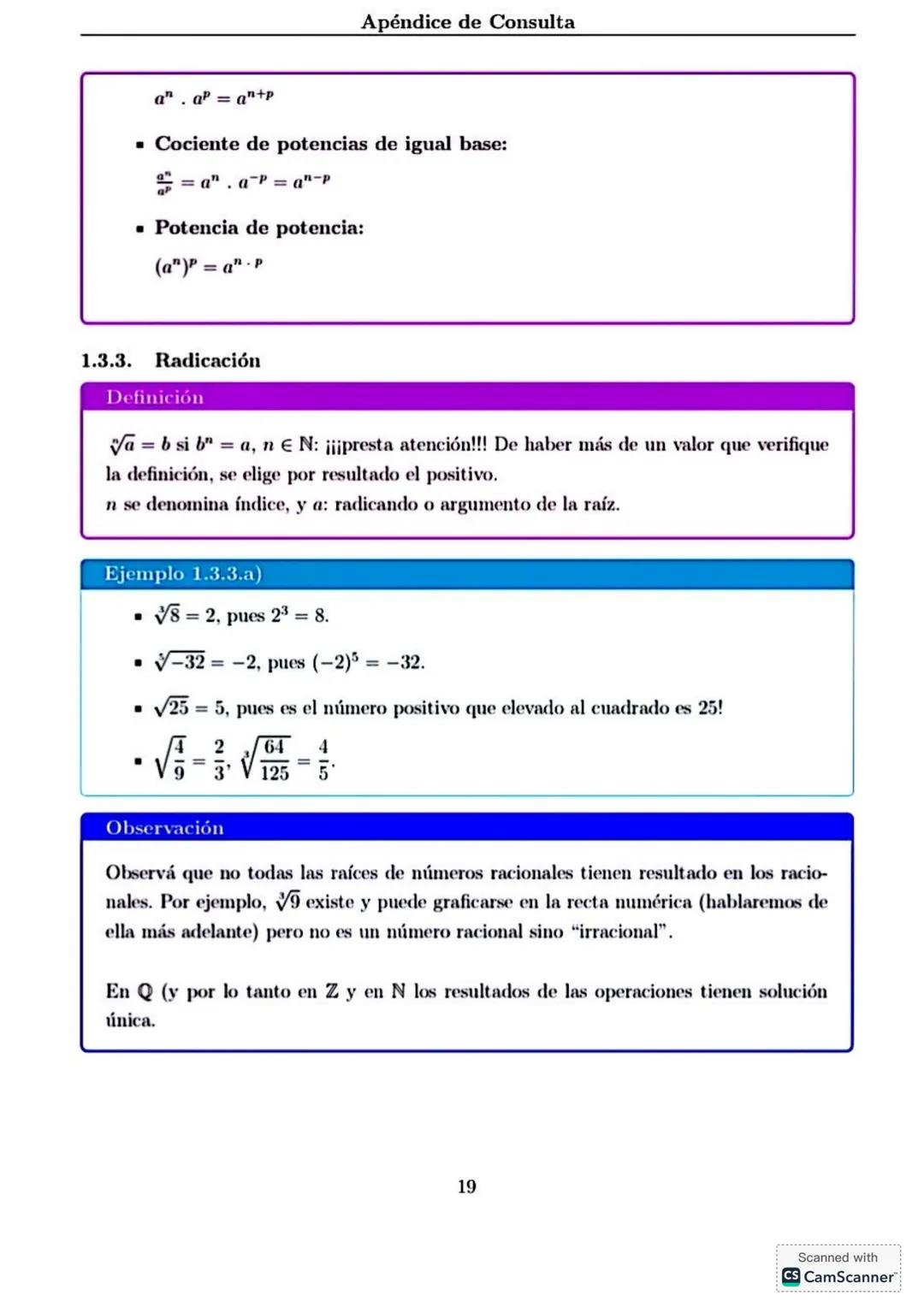 # Apéndice de Consulta
1. **Conjuntos Numéricos**
Haremos en este apéndice una breve revisión de los conjuntos numéricos conocidos, sus no