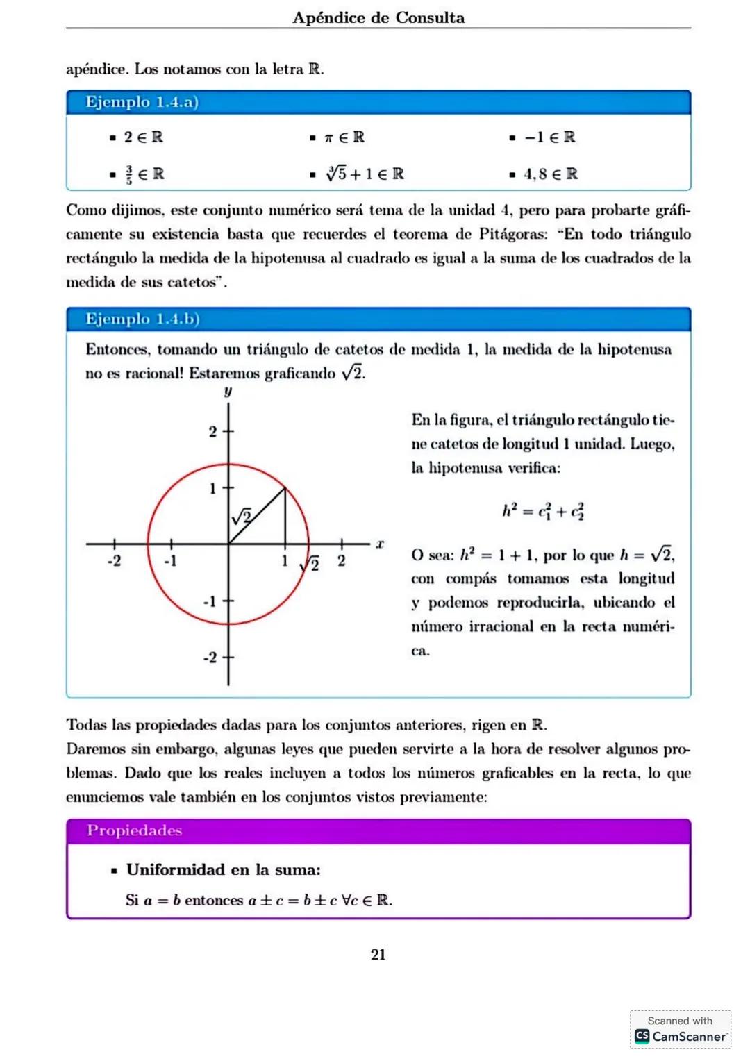 # Apéndice de Consulta
1. **Conjuntos Numéricos**
Haremos en este apéndice una breve revisión de los conjuntos numéricos conocidos, sus no