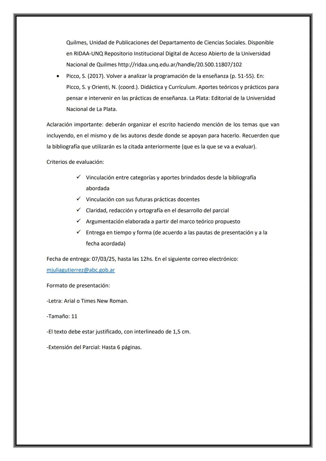ISFDYT N°81
PROFESORADO DE PRODUCCIÓN AGROPECUARIA
ESPACIO CURRICULAR: DIDÁCTICA Y CURRÍCULUM
AÑO ACADÉMICO 2024/2025
Parcial escrito
M