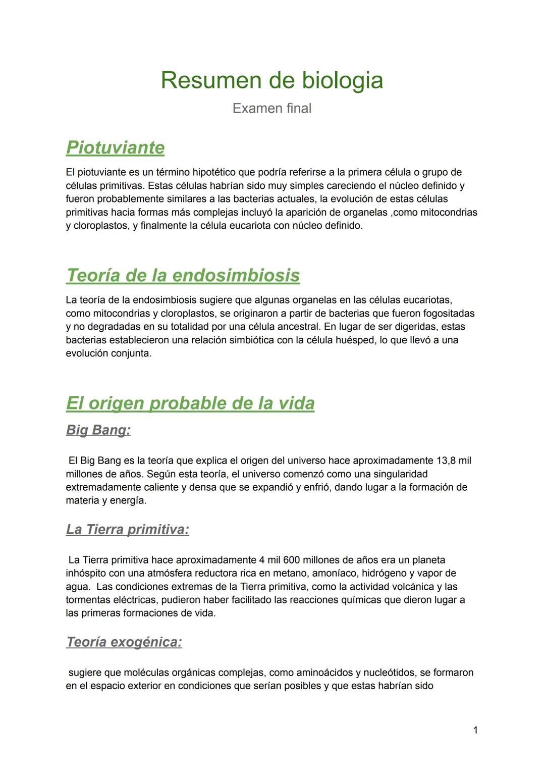# Resumen de biologia
Examen final
# Piotuviante
El piotuviante es un término hipotético que podría referirse a la primera célula o grupo d