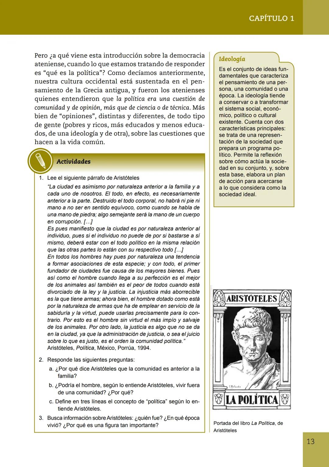 # CAPÍTULO 1
POLÍTICA Y PODER
¿QUÉ ES LA POLÍTICA?
Introducción
Lo primero que debemos tener en cuenta para definir "qué es la política"