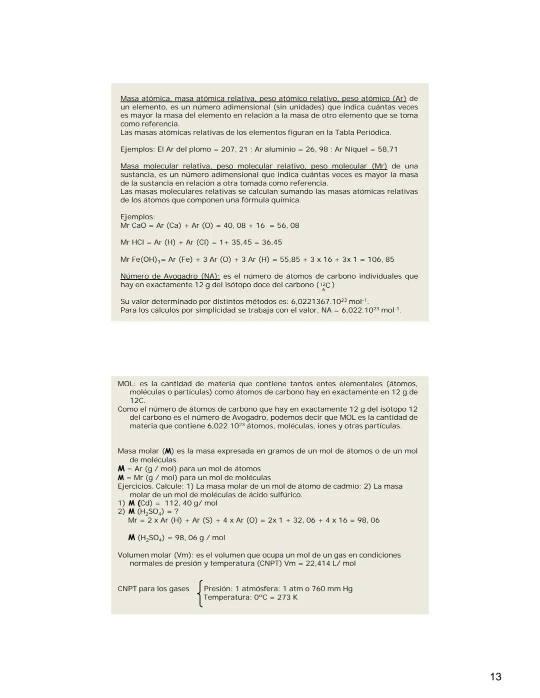 # QUÍMICA GENERAL e INORGÁNICA
UNIDAD 1
Química: Definición y objetivos. Materia y cuerpo. Concepto de masa y
peso. Unidades. Relación ent