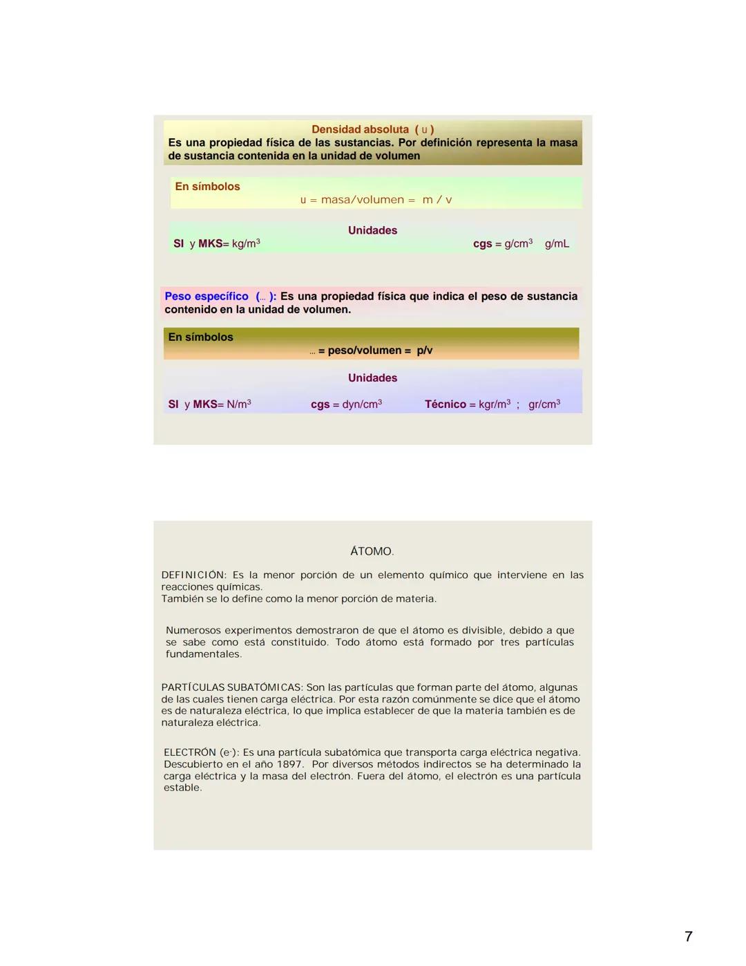 # QUÍMICA GENERAL e INORGÁNICA
UNIDAD 1
Química: Definición y objetivos. Materia y cuerpo. Concepto de masa y
peso. Unidades. Relación ent
