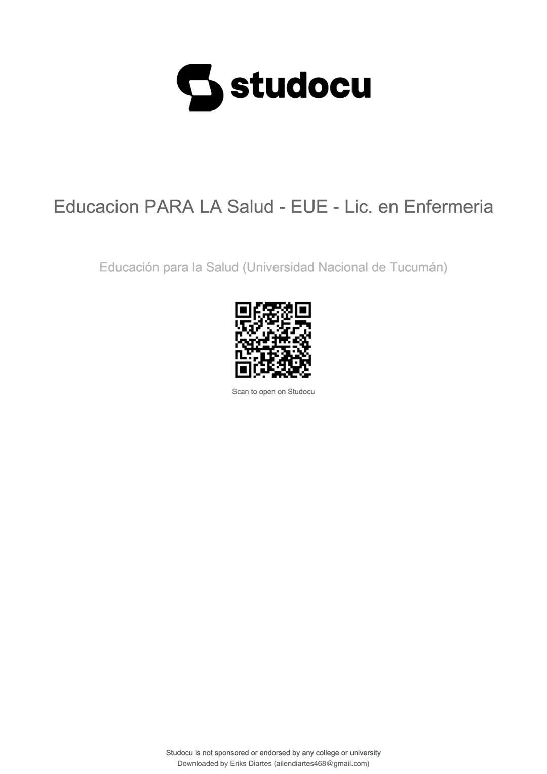 # studocu
Educacion PARA LA Salud - EUE - Lic. en Enfermeria
Educación para la Salud (Universidad Nacional de Tucumán)
Scan to open on S