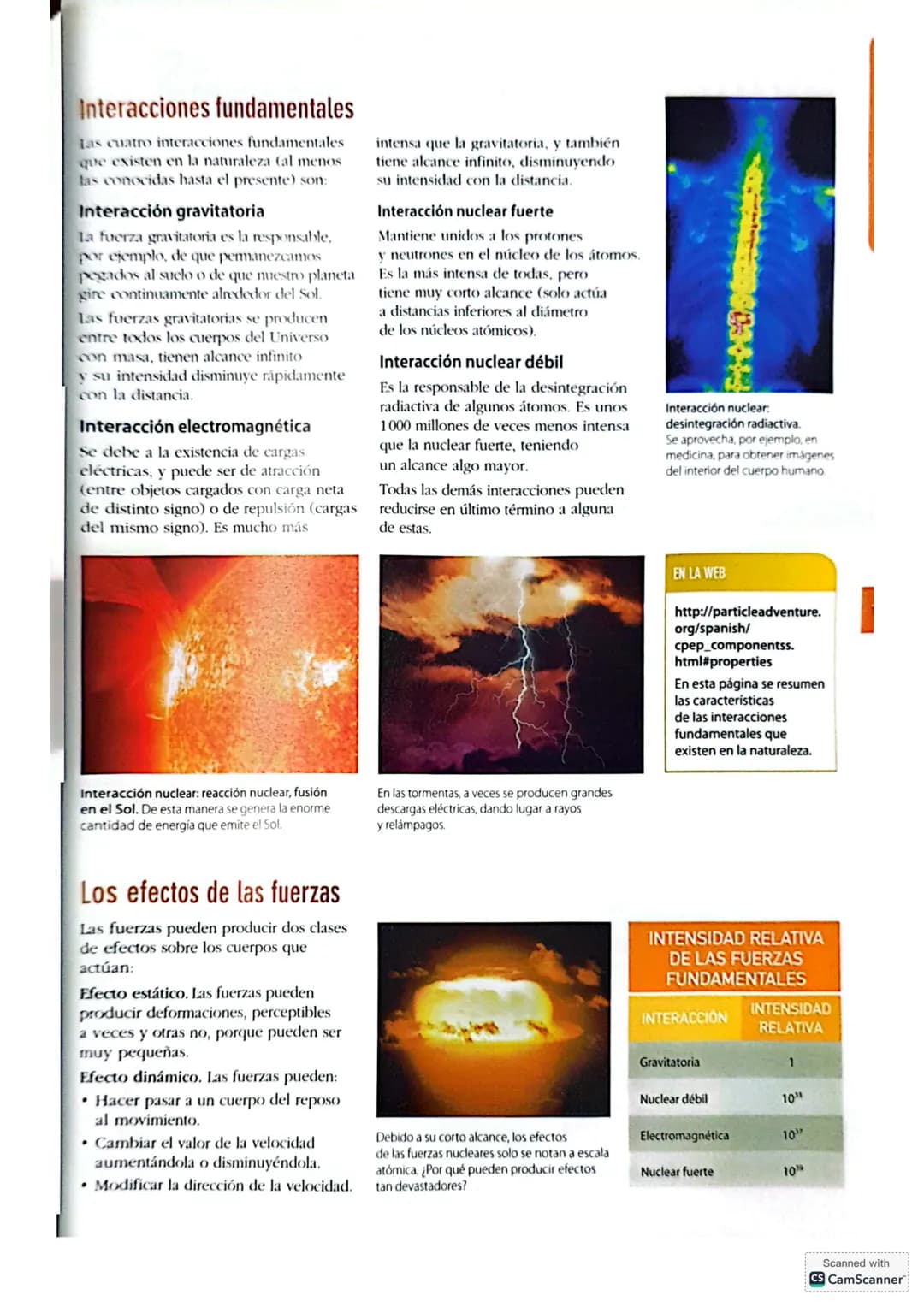 # Interacciones y fuerzas
¿Por qué cae una pelota? ¿Por qué se mueve un clip al acercarle
un imán? Porque en ambos casos existe una interac