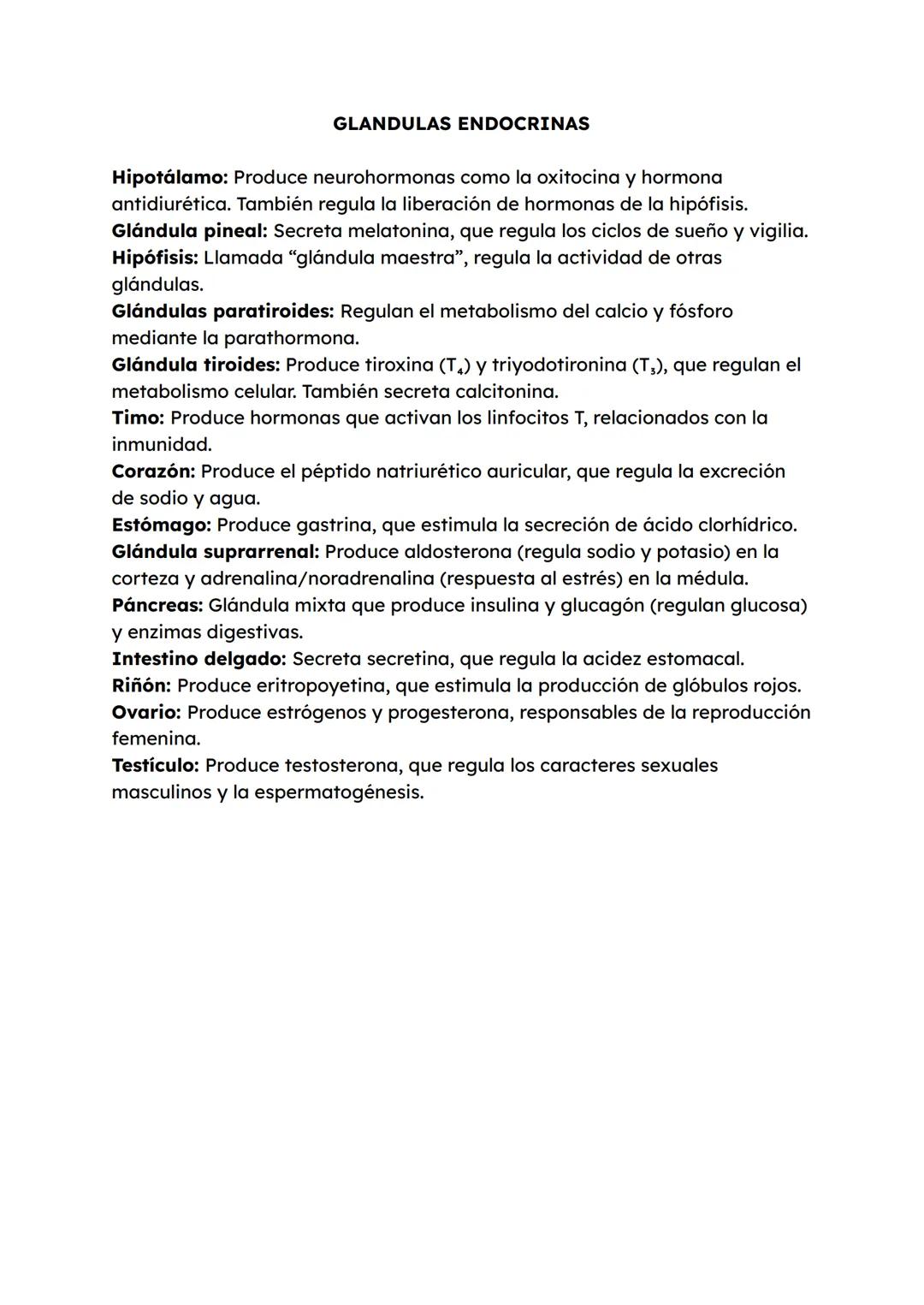 --- OCR Start ---
SISTEMA ENDOCRINO
Controla de forma hormonal mediante las hormonas
- Sustancias sintetizadas y expulsadas por órganos espe