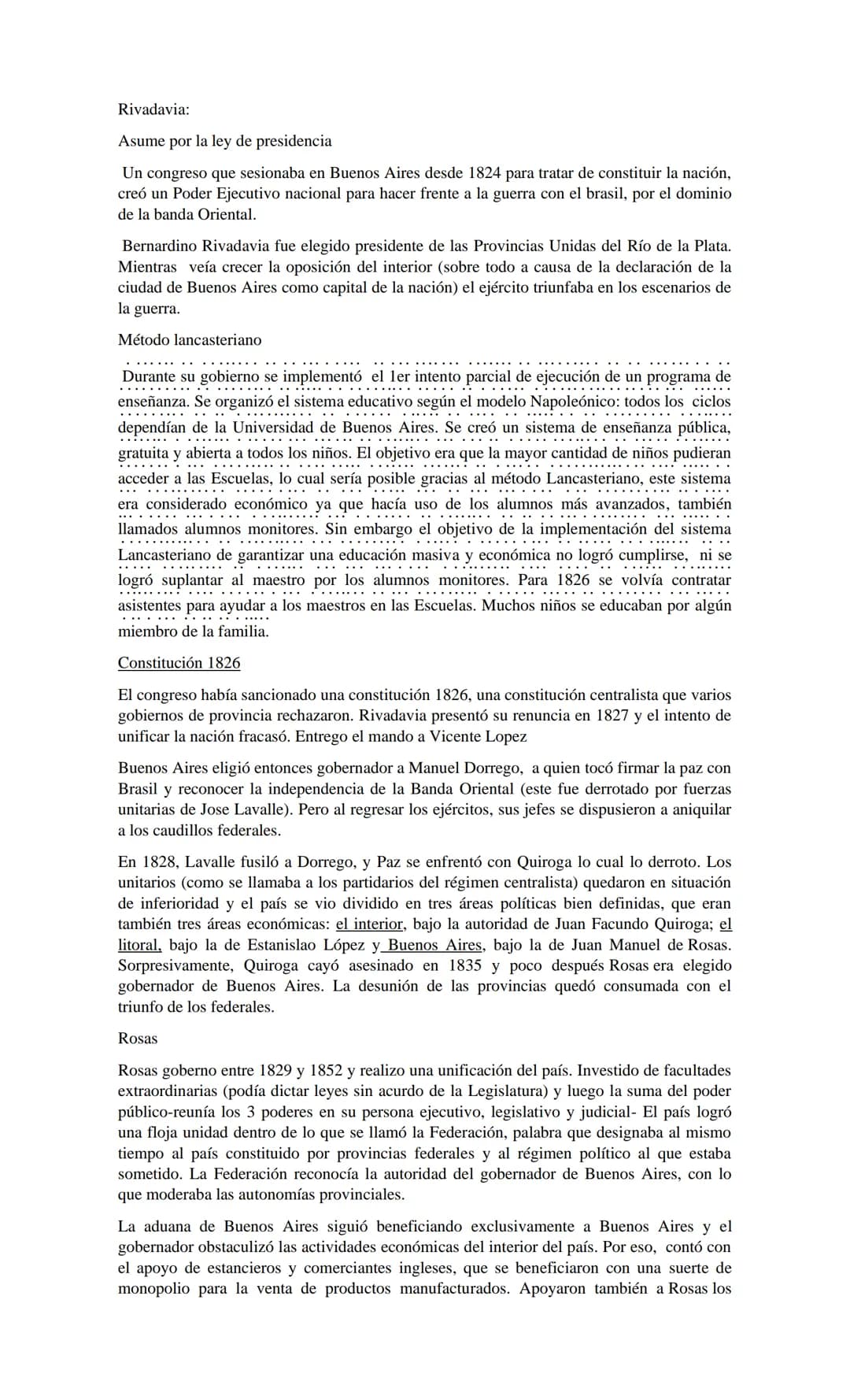 # Breve Historia de la Educación Argentina (J-L.Romero/ A.Puiggrós)
PERIODO REVOLUCIONARIO DESDE 1810 HASTA 1853 APROX.
En estos primeros