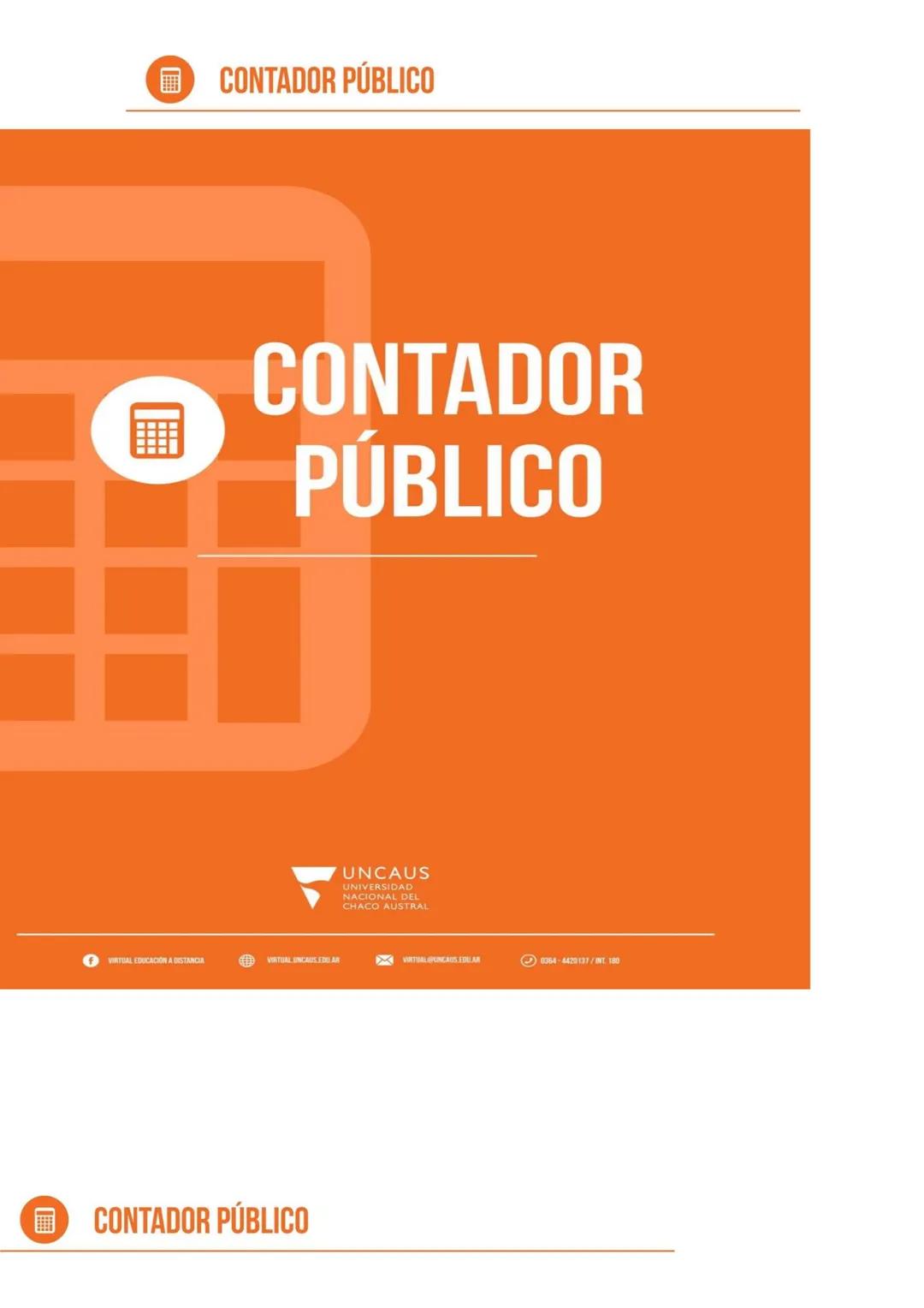 # CONTADOR PÚBLICO
# CONTADOR
PÚBLICO
UNCAUS
UNIVERSIDAD
NACIONAL DEL
CHACO AUSTRAL
VIRTUAL EDUCACION A DISTANCIA VIRTUAL UNCAUS.EDU.
