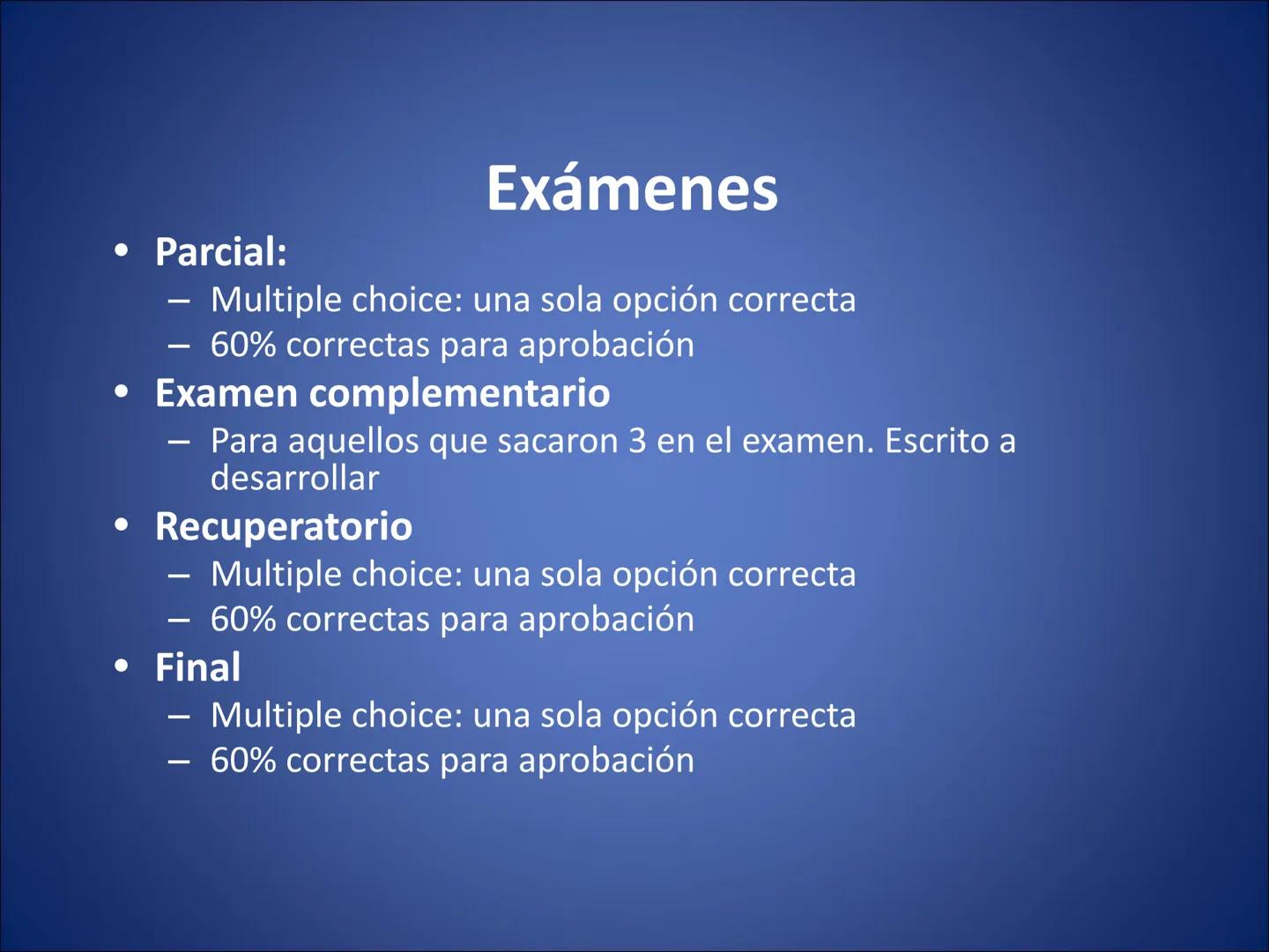 # FISIOLOGIA
# DE LA
# SANGRE # Exámenes
* Parcial:
- Multiple choice: una sola opción correcta
- 60% correctas para aprobación
* E