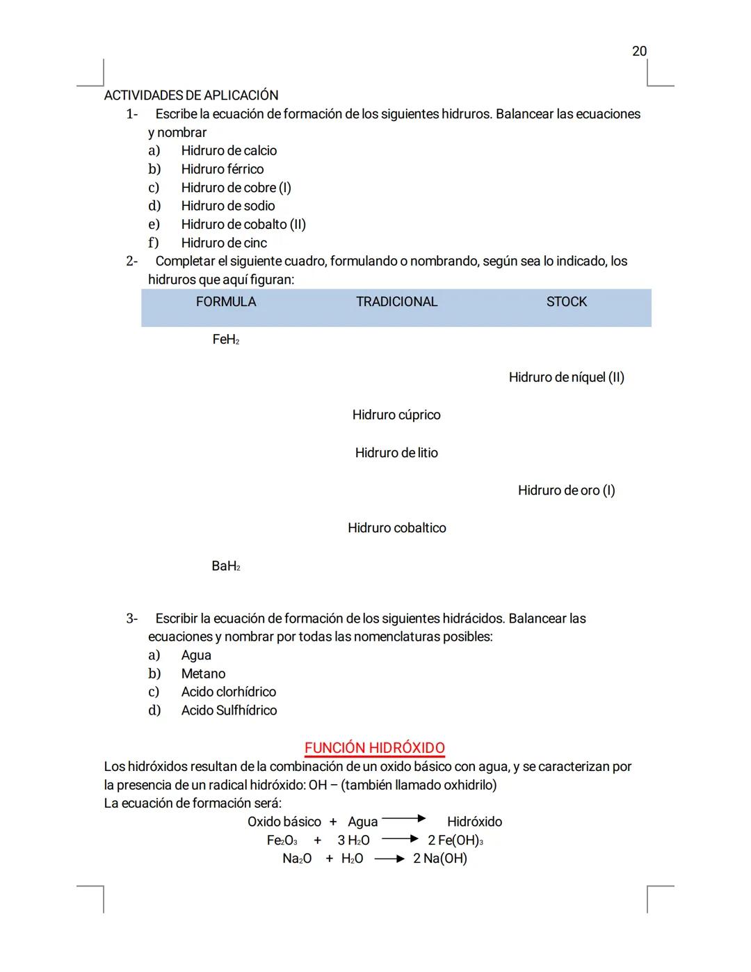 PROF. ALEJANDRA PALOMEQUE
PROF. DINA STUMM
# FORMACION
# DE
# COMPUESTOS
# INORGANICOS
OXIDOS, HIDRUROS, HIDROXIDOS,
HIDRACIDOS, OXOACIDOS