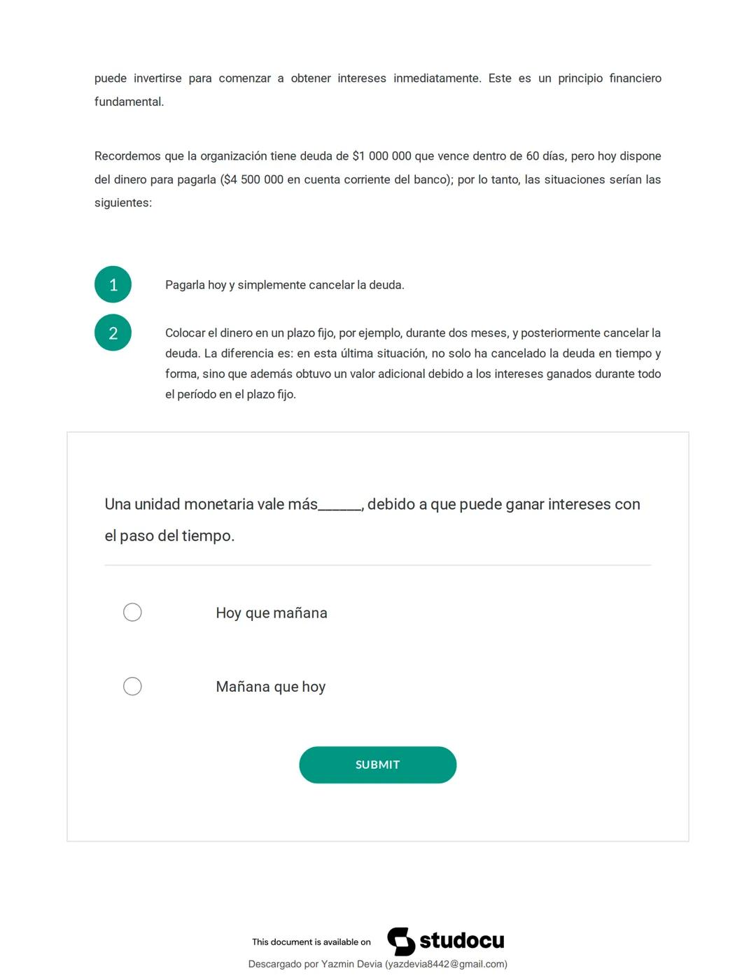 # ANÁLISIS
# CUANTITATIVO
# FINANCIERO
This document is available on
Descargado por Jazmín Devia (yazdevia8442@gmail.com)
studocu # LECCI