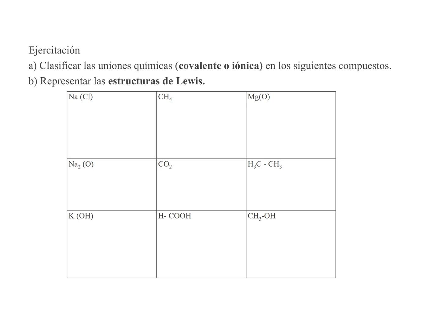 # Teórico-Práctico N° 1
(segunda parte)
Tabla Periódica
Uniones químicas
Química Biológica I Los átomos se unen entre sí a través de
**enl