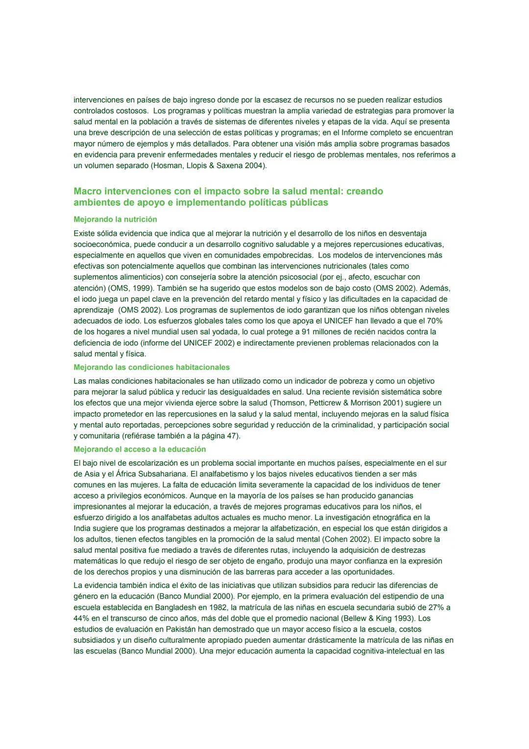 # Promoción de la Salud Mental
CONCEPTOS * EVIDENCIA EMERGENTE * PRÁCTICA
# INFORME COMPENDIADO
Un Informe de la
Organización Mundial de l