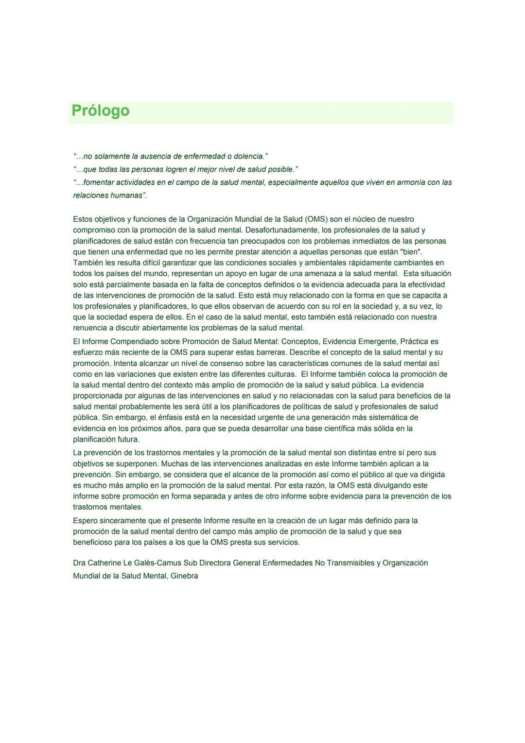 # Promoción de la Salud Mental
CONCEPTOS * EVIDENCIA EMERGENTE * PRÁCTICA
# INFORME COMPENDIADO
Un Informe de la
Organización Mundial de l