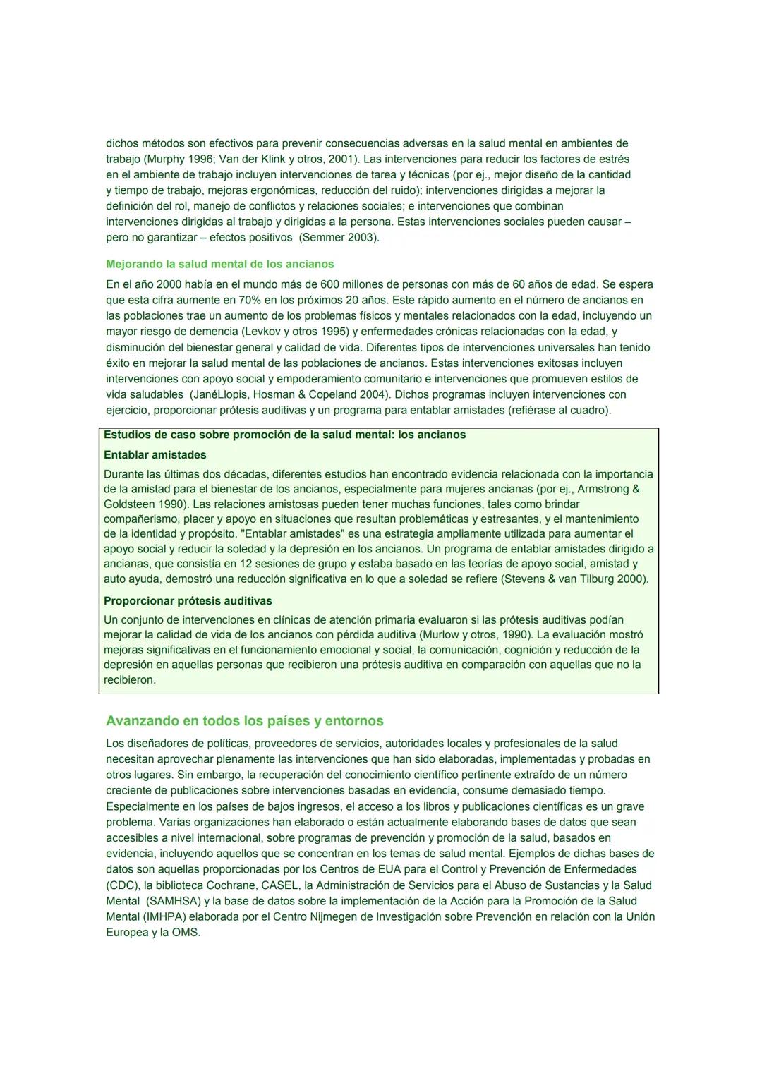 # Promoción de la Salud Mental
CONCEPTOS * EVIDENCIA EMERGENTE * PRÁCTICA
# INFORME COMPENDIADO
Un Informe de la
Organización Mundial de l
