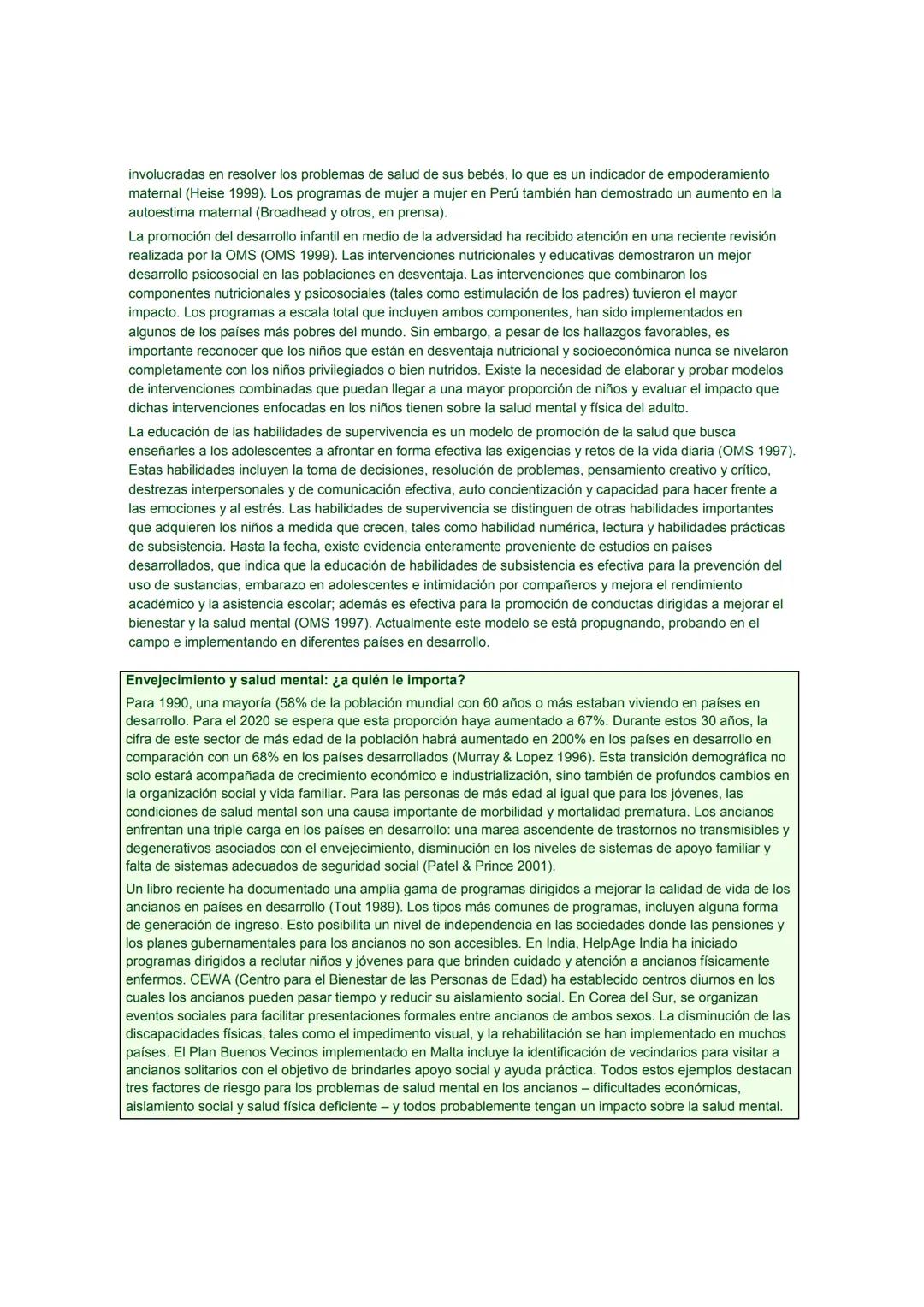 # Promoción de la Salud Mental
CONCEPTOS * EVIDENCIA EMERGENTE * PRÁCTICA
# INFORME COMPENDIADO
Un Informe de la
Organización Mundial de l