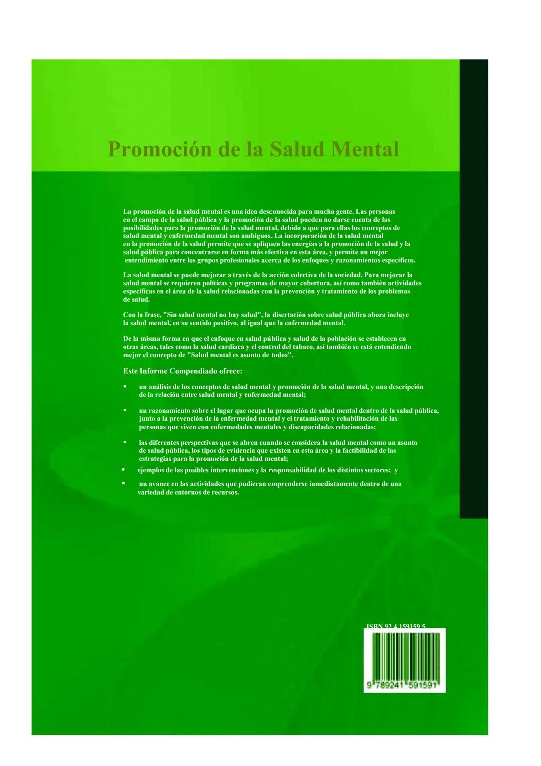 # Promoción de la Salud Mental
CONCEPTOS * EVIDENCIA EMERGENTE * PRÁCTICA
# INFORME COMPENDIADO
Un Informe de la
Organización Mundial de l