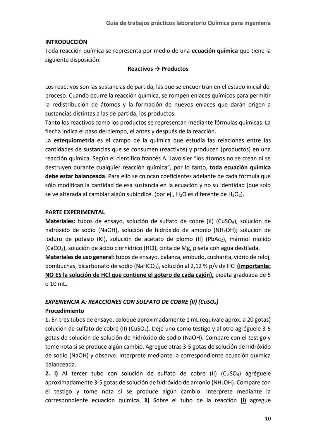# Guía de Trabajos Prácticos
de Laboratorio
Módulo I
Primer Semestre 2025
Cátedra de Química para Ingeniería (U1901) Guía de trabajos pr