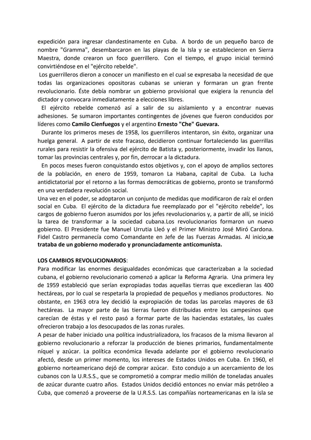 # LA GUERRA FRIA EN AMÉRICA LATINA. EL CASO DE
CUBA
REVOLUCIÓN CUBANA. 1959
EL CASO DE CUBA
Entre los años 1895 y 1898 se desarrolló, en