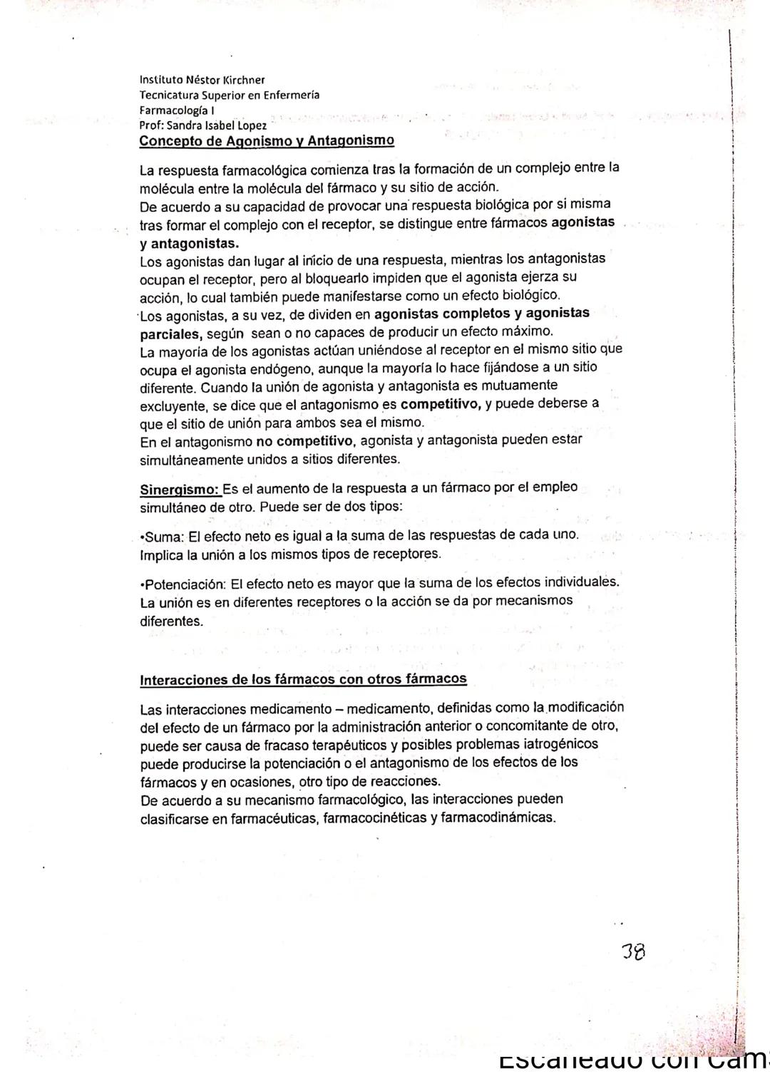 # FARMACOLOGIA
Establecimiento: Instituto Superior Técnico Industrial Dr. Néstor C. Kirchner
Carrera: Técnico Superior en Enfermería
Curs