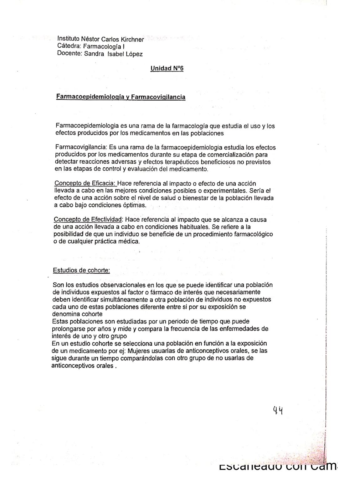 # FARMACOLOGIA
Establecimiento: Instituto Superior Técnico Industrial Dr. Néstor C. Kirchner
Carrera: Técnico Superior en Enfermería
Curs