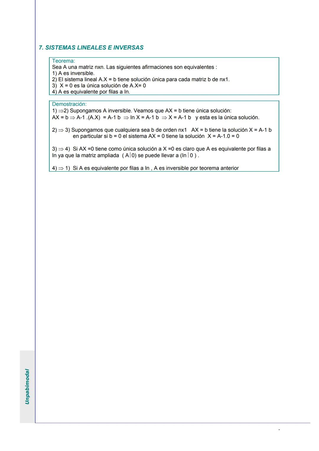 Unpabimodal
# UNIDAD I: MATRICES Y SISTEMAS DE ECUACIONES LINEALES
## 1. ECUACIONES LINEALES
Son expresiones de la forma:
1) ax = b
|