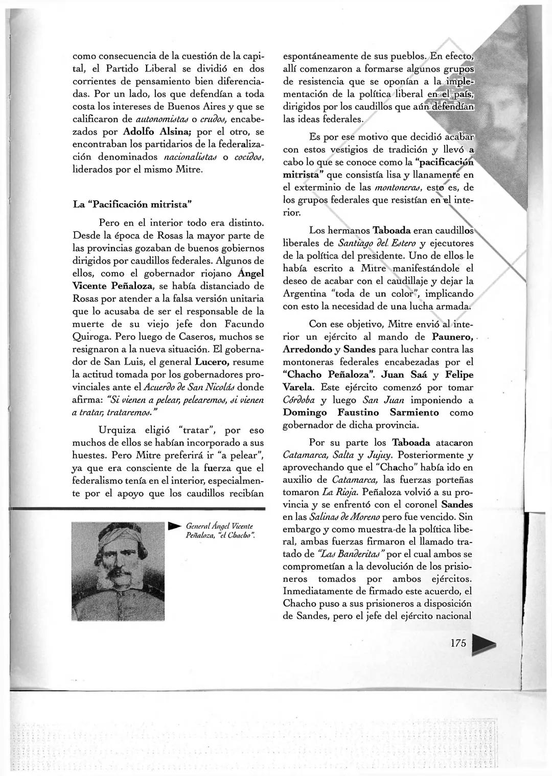 5°C - Historia - Guía Nº 1 - Formación y consolidación del estado liberal 1862-1916
PRESIDENCIA DE
BARTOLOMÉ MITRE
Como vimos en el capítu