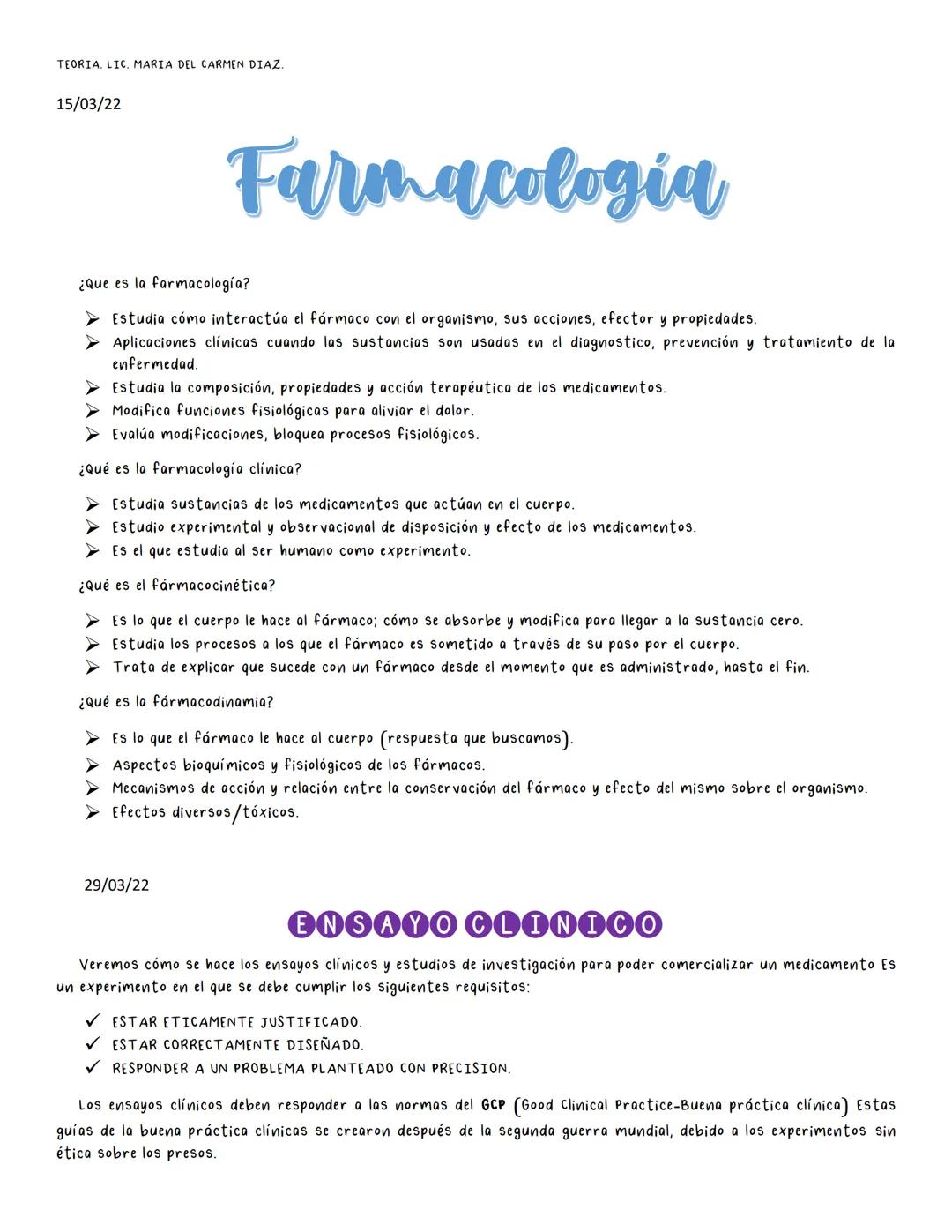 # FARMACOLOGIA 1. Farmacología clínica.
2. Farmacocinética I.
3. Farmacocinética II.
4. Farmacodinamia I y II.
5. Asma.
6. AINES y glucocort