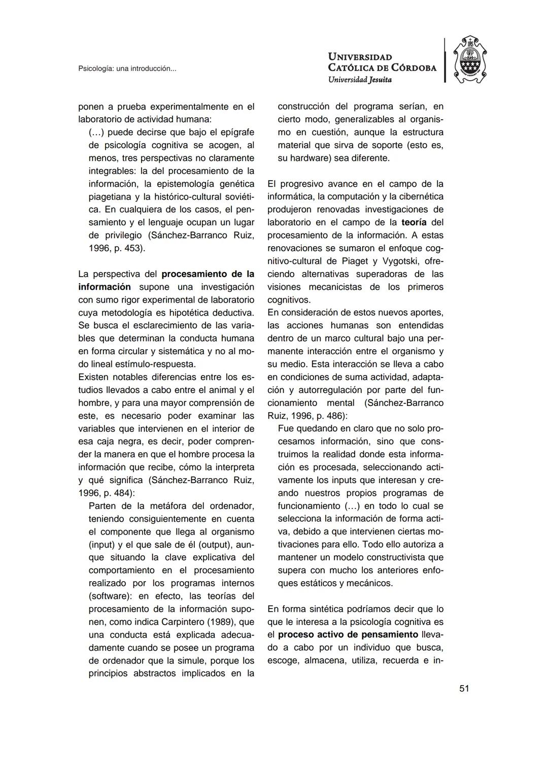 UNIVERSIDAD
CATÓLICA DE CÓRDOBA
Universidad Jesuita
Psicología
Una introducción a las
nociones fundamentales
Fabián Jordán
EDUCC
EDITOR