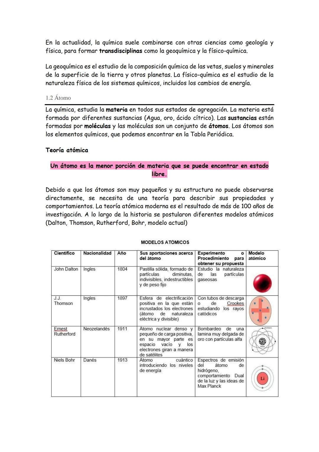 # 1.1 Química
## Introducción
La química es el estudio de la composición, estructura, propiedades y reacciones
(cambios) de la materia.
L
