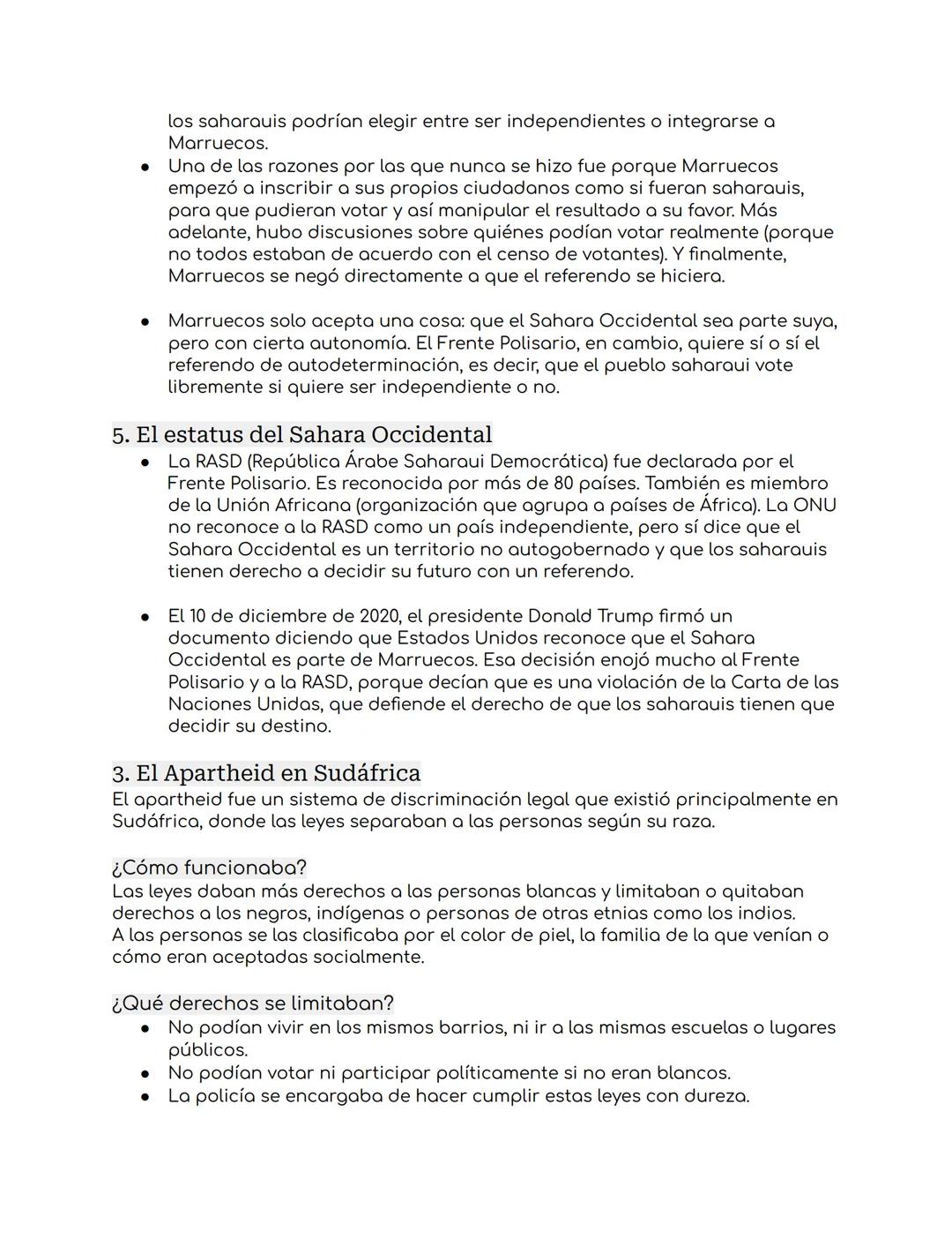 # El caso del Sáhara Occidental
El Sahara Occidental es una antigua colonia española que fue unida a
Marruecos en 1975. Este territorio prin